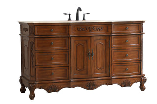 60 inch Single Bathroom Vanity in Teak