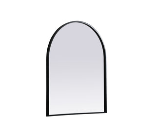 Metal Frame Arch Mirror 24x30 Inch in Black