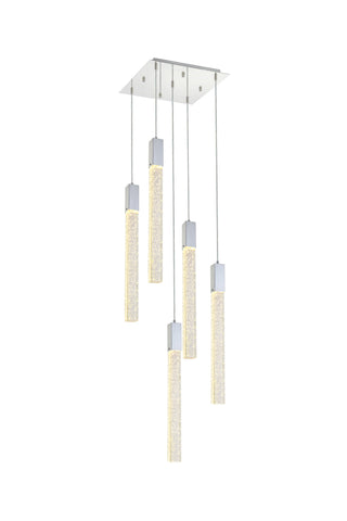 Weston 5 lights pendant in chrome