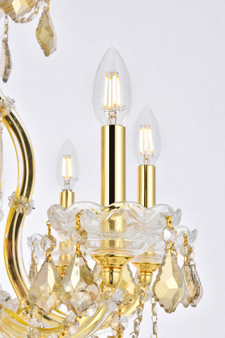 Maria Theresa 9 light Gold Chandelier Golden Teak (Smoky) Royal Cut Crystal