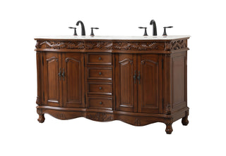 60 inch double bathroom vanity in teak