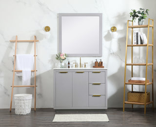 42 inch Single bathroom vanity in grey with backsplash
