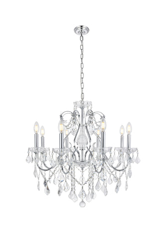 St. Francis 8 light Chrome Chandelier Clear Royal Cut Crystal