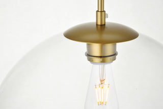 Baxter 1 Light Brass Pendant With Clear Glass