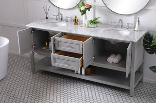 72 in. double sink bathroom vanity set in Grey