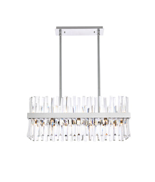 Serephina 30 inch crystal rectangle chandelier light in chrome