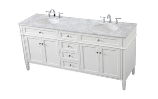 72 inch double bathroom vanity in white