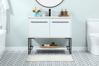 40 inch Single bathroom vanity in white