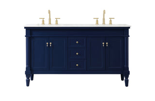 60 inch double bathroom vanity in blue