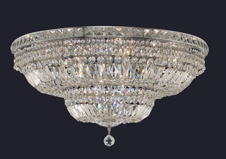 Tranquil 18 light Chrome Flush Mount Clear Royal Cut Crystal