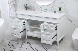 60 inch Single bathroom vanity in white