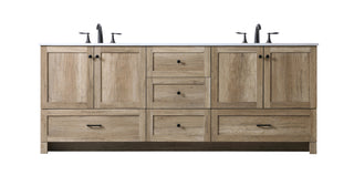 84 Inch Double Bathroom Vanity In Natural Oak