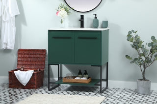 30 inch Single bathroom vanity in green