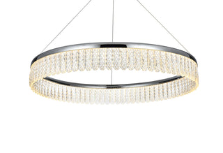 Rune 32 inch Adjustable LED chandelier in Chrome