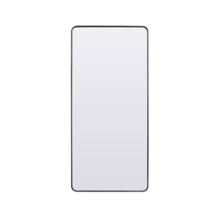 Soft Corner Metal Rectangle Full Length Mirror 32x72 Inch in Silver