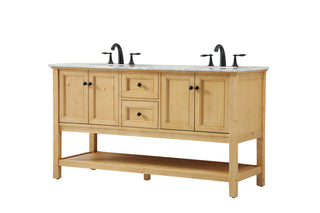 60 inch double bathroom vanity in natural wood