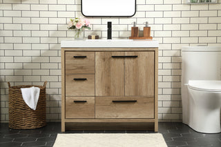 36 inch Single bathroom vanity in natural oak