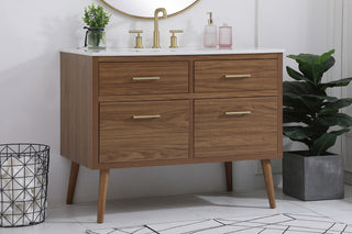 42 inch bathroom vanity in Walnut Brown