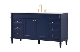 60 inch Single bathroom vanity in blue