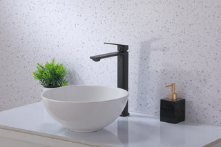 Lena Single Hole Single Handle Bathroom Faucet in Matte Black