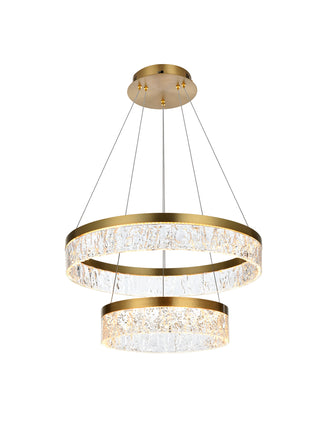 Linden 22 inch Adjustable LED chandelier in Satin Gold