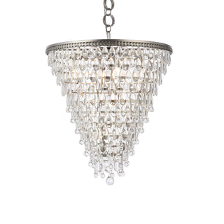 Nordic 7 light antique silver Chandelier Clear Royal Cut Crystal