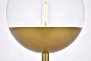 Eclipse 1 Light Brass Floor Lamp With Clear Glass