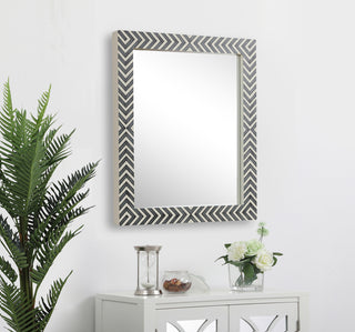 Rectangular mirror 32x27 inch in chevron