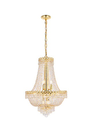 Century 12 light Gold Chandelier Clear Royal Cut Crystal