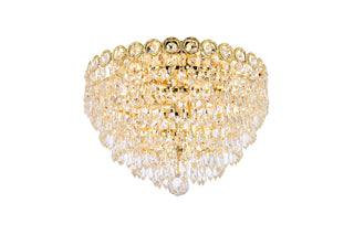 Century 4 light Gold Flush Mount Clear Royal Cut Crystal