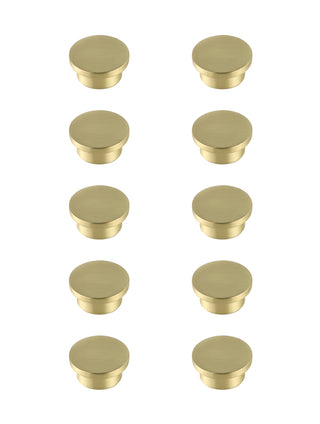 Trovon 1.6" Diameter Brushed Gold Oversize Round Knob Multipack (Set of 10)