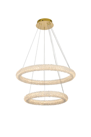 Bowen 28 inch Adjustable LED Chandelier in Satin Gold