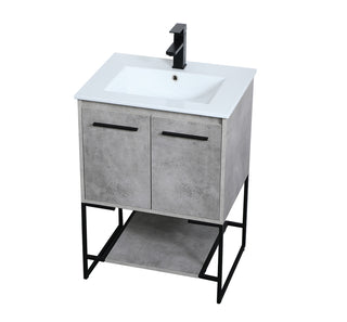 24 inch  Single Bathroom Vanity in Concrete Grey