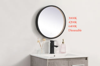 Pier 18 inch LED mirror with adjustable color temperature 3000K/4200K/6400K in black