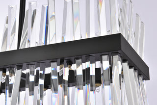 Serephina 42 inch crystal rectangle chandelier light in black