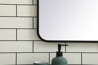 Soft corner metal rectangular mirror 27x36 inch in Black