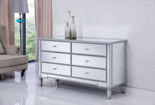 6 drawers cabinet 60 in. x 20 in. x 34 in. in silver paint