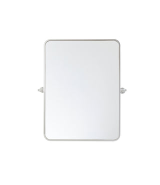 Soft corner pivot mirror 24x32 inch in silver