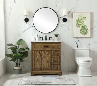 32 inch Single bathroom vanity in driftwood