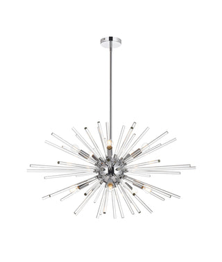 Sienna 36 inch crystal rod pendant in chrome