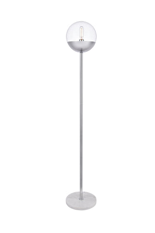 Eclipse 1 Light Chrome Floor Lamp With Clear Glass