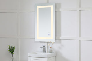 Helios 18in x 30in Hardwired LED mirror with touch sensor and color changing temperature 3000K/4200K/6400K