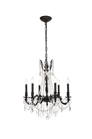 Rosalia 6 light Dark Bronze Chandelier Clear Royal Cut Crystal