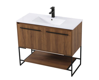 40 inch  Single Bathroom Vanity in Walnut Brown