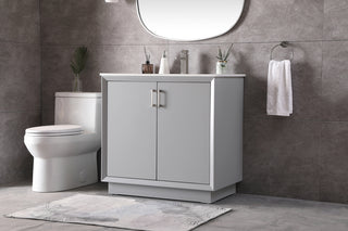 36 Inch SIngle Bathroom Vanity In Grey