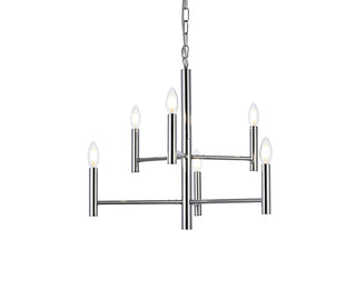 Carmella 6 lights pendant in chrome