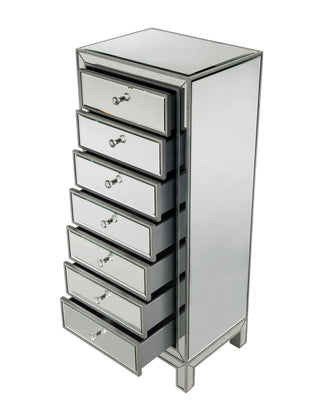 Lingerie Chest 7 drawers 18in. W x 15in. D x 42in. H in antique silver paint