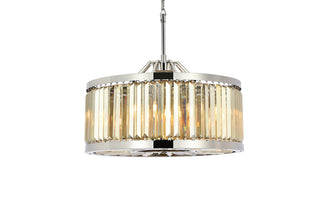 Chelsea 8 light polished nickel Chandelier Golden Teak (Smoky) Royal Cut Crystal