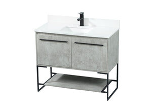 40 inch Single bathroom vanity in concrete grey with backsplash