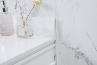 48 inch Single bathroom vanity in white with backsplash